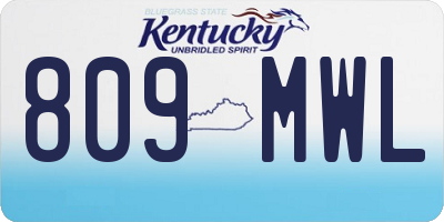 KY license plate 809MWL