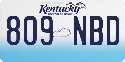 KY license plate 809NBD