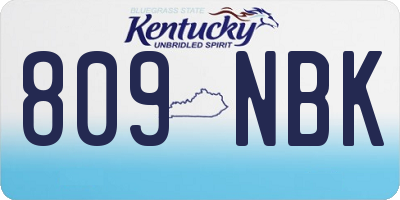 KY license plate 809NBK