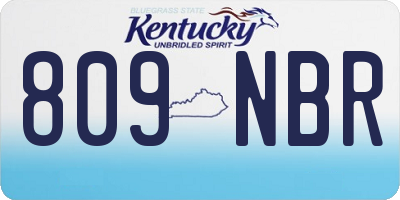 KY license plate 809NBR