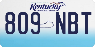 KY license plate 809NBT