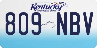 KY license plate 809NBV