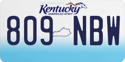 KY license plate 809NBW