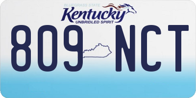 KY license plate 809NCT