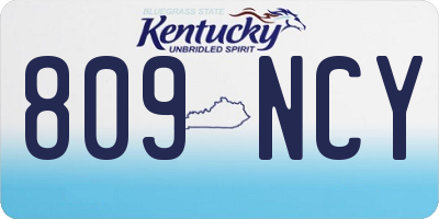 KY license plate 809NCY