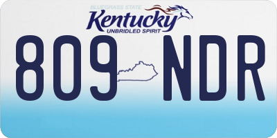 KY license plate 809NDR