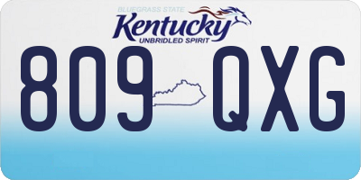 KY license plate 809QXG