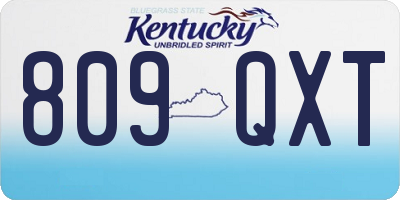 KY license plate 809QXT