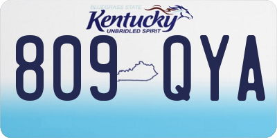 KY license plate 809QYA