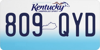 KY license plate 809QYD