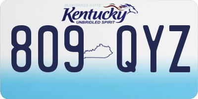 KY license plate 809QYZ