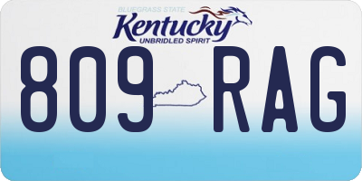 KY license plate 809RAG