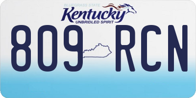 KY license plate 809RCN
