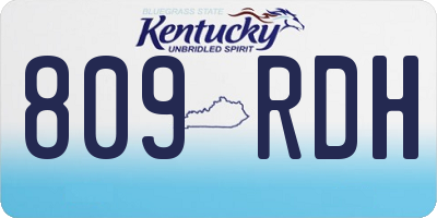 KY license plate 809RDH