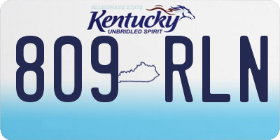 KY license plate 809RLN