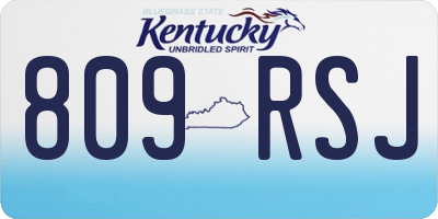 KY license plate 809RSJ