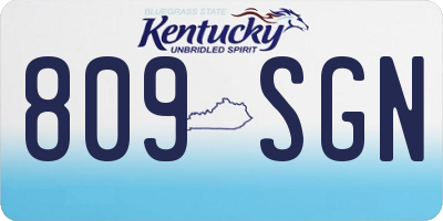 KY license plate 809SGN