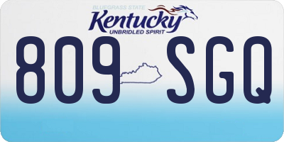 KY license plate 809SGQ