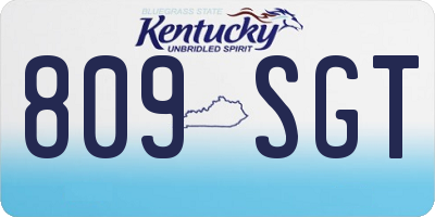 KY license plate 809SGT