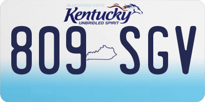 KY license plate 809SGV