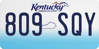 KY license plate 809SQY