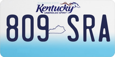 KY license plate 809SRA