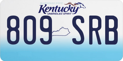 KY license plate 809SRB