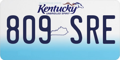 KY license plate 809SRE