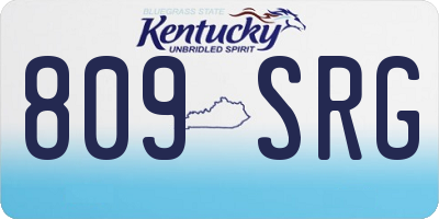 KY license plate 809SRG
