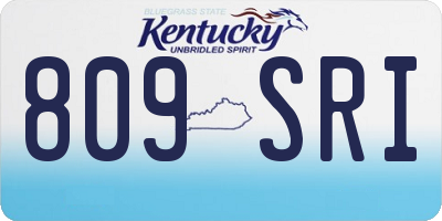 KY license plate 809SRI
