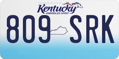 KY license plate 809SRK