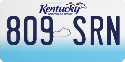 KY license plate 809SRN