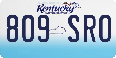 KY license plate 809SRO
