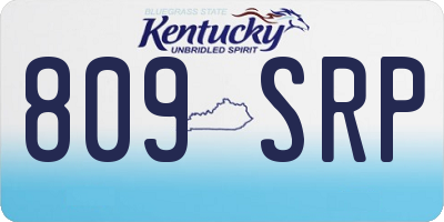 KY license plate 809SRP