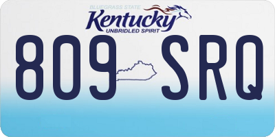 KY license plate 809SRQ