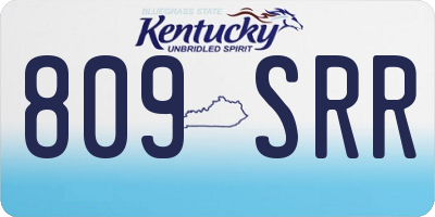 KY license plate 809SRR
