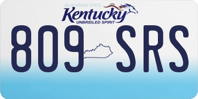 KY license plate 809SRS