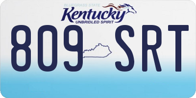 KY license plate 809SRT