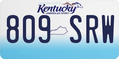 KY license plate 809SRW