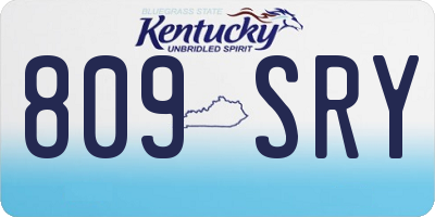 KY license plate 809SRY