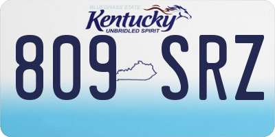 KY license plate 809SRZ