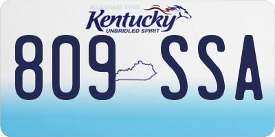 KY license plate 809SSA