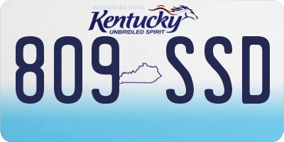 KY license plate 809SSD