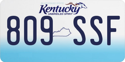 KY license plate 809SSF