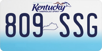 KY license plate 809SSG