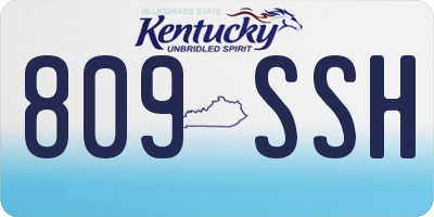 KY license plate 809SSH
