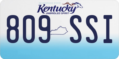KY license plate 809SSI
