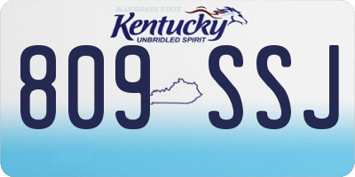 KY license plate 809SSJ