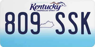 KY license plate 809SSK