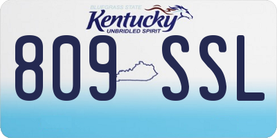KY license plate 809SSL